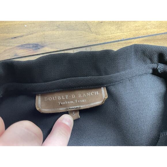 Double D Ranch Western Studded Button Up Black Size large - Picture 6 of 11